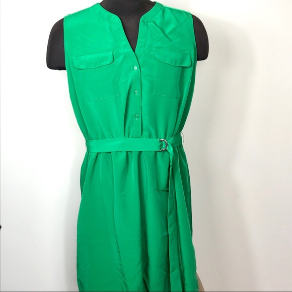 Mossimo Supply Co. Dresses & Skirts - Bright green mid length dress with belt sz XXL